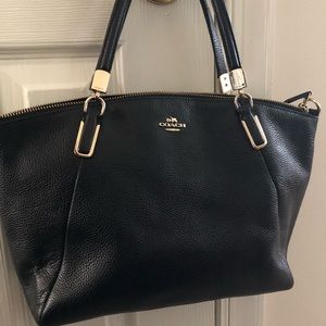 Coach black leather bag